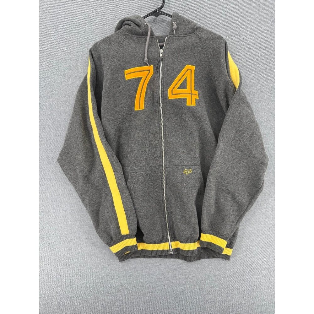 Fox Racing Graphic 74 Logo Full Zip Hoodie Mens L Motocross Embrbroidered